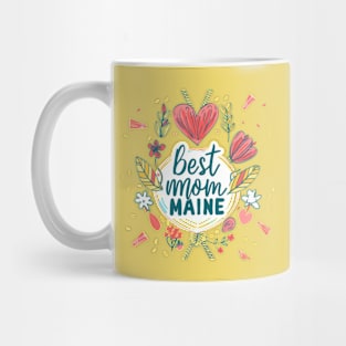 Best Mom MAINE, mothers day gift ideas, american flag Mug